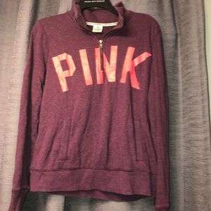 PINK purple half zip sweatshirt